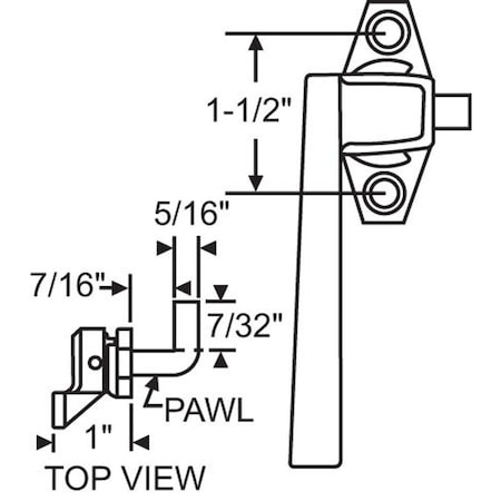 Strybuc LH PAWL CAM HANDLE ALUM. 32-335-7